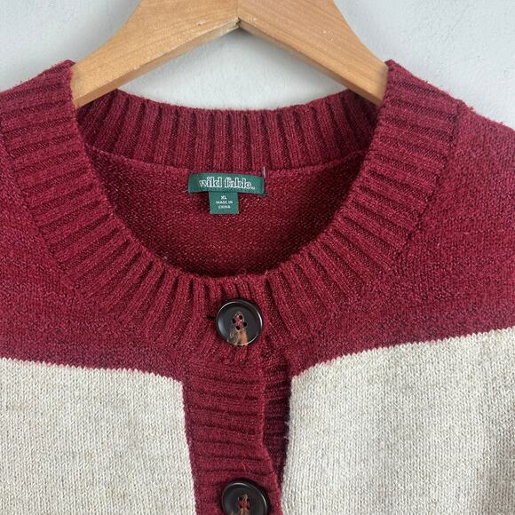 Wild Fable Colorblock Stripe Cropped Button Down Cardigan Sweater XL - Picture 6 of 11